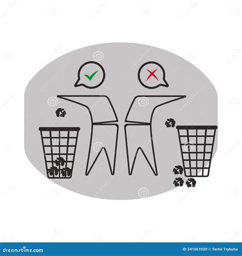 Maintaining Cleanliness Forbidden Icon Throw Trash In Place Stock