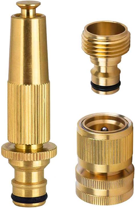 Hydrogarden Brass Hosepipe Spray Nozzle Jet Gun Connector Garden