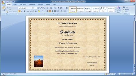 How To Create A Certificate Template In Word 2010 | PDF Template