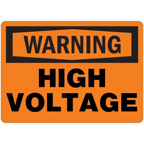 Electrical Safety Sign Warning High Voltage