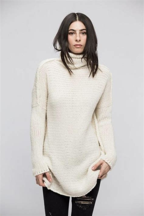 Ivory White Oversized Knit Sweater Dress Chunky Knit Alpaca Sweater