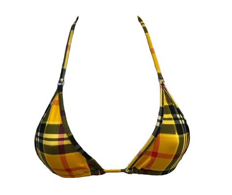 Clueless Yellow Plaid Mini Bikini Top Micro Gigi