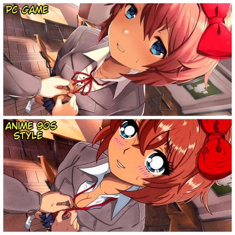 Doki Doki Literature Club Sayori Anime S Style Comparison