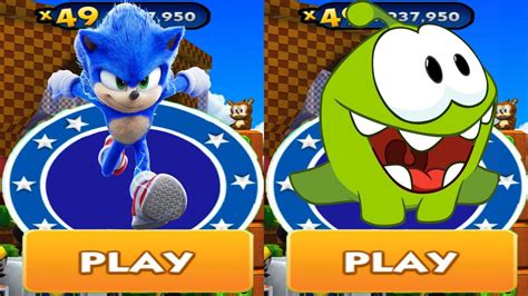 Sonic Dash Vs Om Nom Run Movie Sonic Vs All Bosses Eggman Zazz Babble