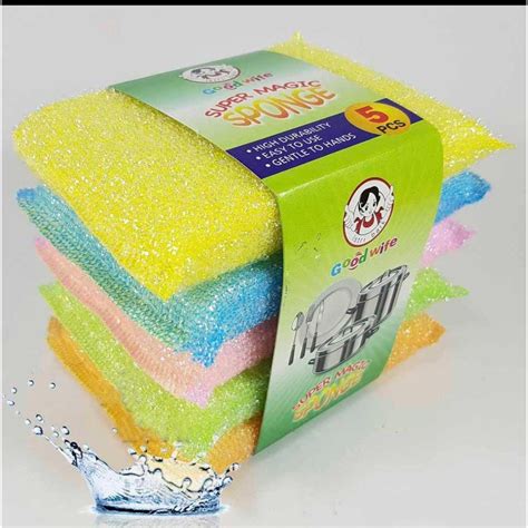 Jual SPONGE CUCI PIRING WARNA WARNI MAGIC SPONGE RAINBOW SPONS PAD