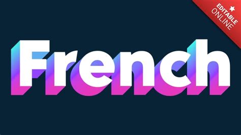 French Turquoise Purple Gradient 3d Text Effect Generator