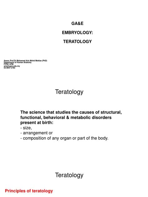 Teratology (GA&E) | PDF | Animal Diseases | Anatomy