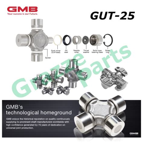 Gmb Universal Joint U Joint Coupling Gut 25 Rear For Toyota Kun25