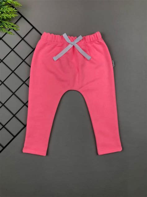 Calça para Bebê Saruel Moletom Peluciado Rosa Neon Baby H Store