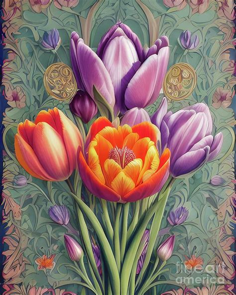 Tulip Fantasy 22 Digital Art By Mary Machare Fine Art America