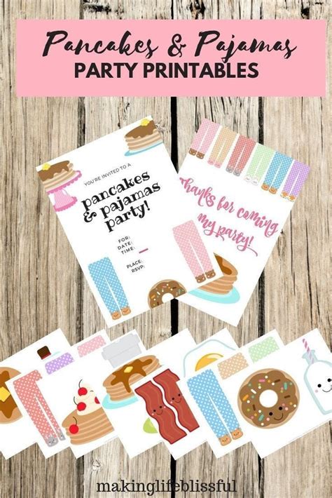 Pancakes And Pajamas Party Printables Pancakes And Pajamas Invitation