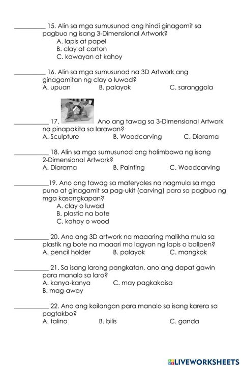 Q4 Mapeh Las Worksheet Live Worksheets