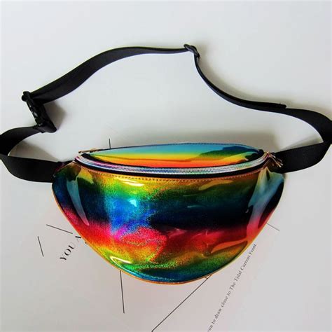 Free Rainbow Transparent Bag Punk Fanny Pack Punk Bum Bag Chic