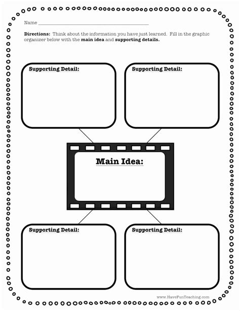 Theme And Supporting Details Worksheet