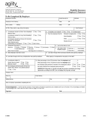 Fillable Online Disability Insurance Claim Packet Instructions