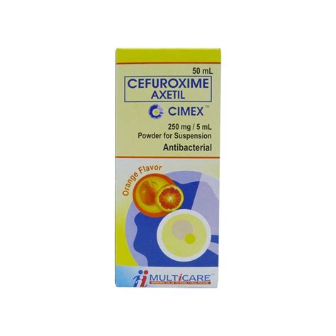 CIMEX Cefuroxime Axetil 250mg 5mL Powder For Suspension 50mL Orange