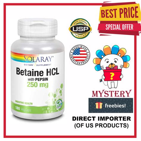 Solaray Betaine Hcl With Pepsin Mg Capsules Lazada Ph