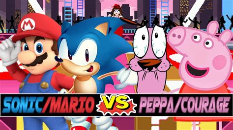 M U G E N Battles Sonic Mania Super Mario Vs Peppa Pig Courage Youtube