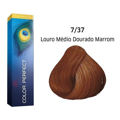 Wella Color Perfect Tinta 7 37 Louro Médio Dourado Marrom Submarino