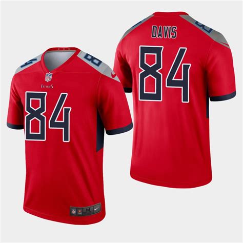 Mens Tennessee Titans 84 Corey Davis Red Inverted Legend Jersey