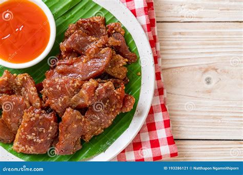 Sun Dried Pork With Sauce Stock Image Image Of Fried 193286121