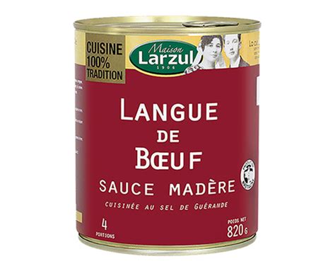 LANGUE DE BŒUF SAUCE MADÈRE 820g Maison Larzul