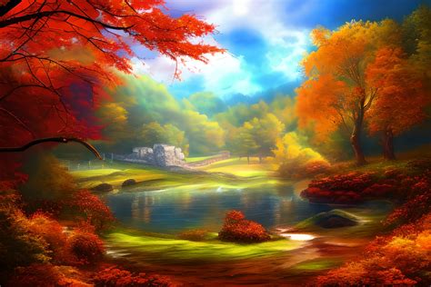 Autumn Scenery Landscape Background Graphic By Fstock · Creative Fabrica