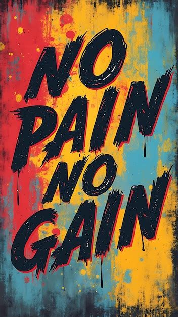 No Pain No Gain Tshirt Design Motivational Quote