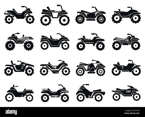 Race Quad Bike Icons Set Simple Set Of Race Quad Bike Vector Icons For