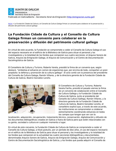 La Fundación Cidade da Cultura y el Consello da Cultura Galega