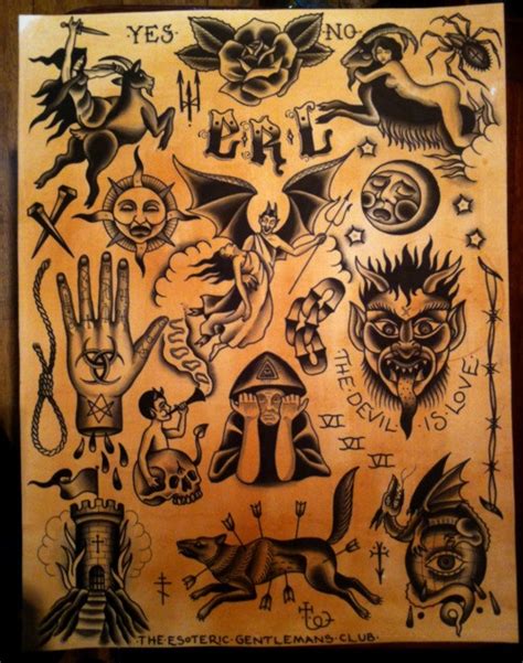 Occult Tattoo Flash Halloween Tattoos Halloween Tattoo Flash Tattoo