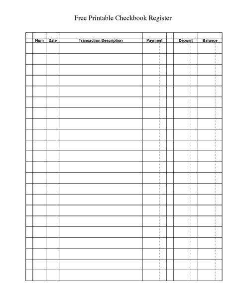 Printable Transaction Register