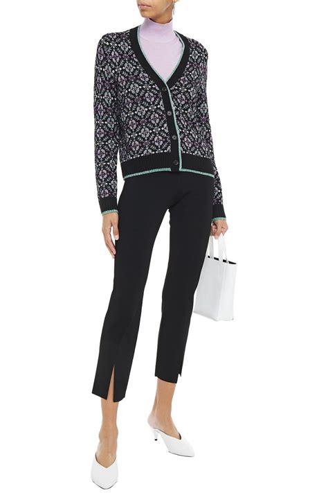 MAJE Metallic Jacquard Knit Cardigan THE OUTNET