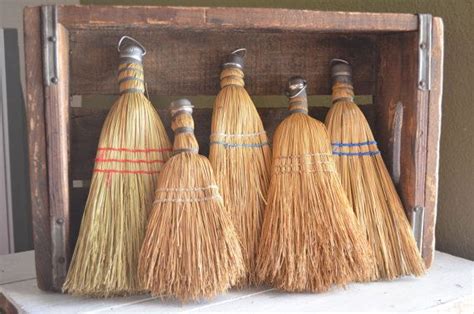 Colleciton Of Five Whisk Brooms Wall Hanging Vintage Display Wisk