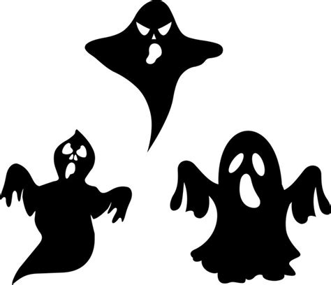 Premium Vector Ghost Silhouettes Flying Hand Drawn Halloween Ghost