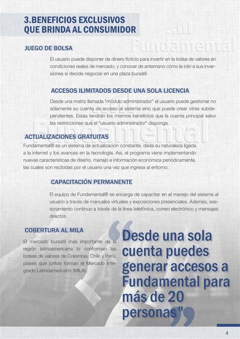 Sistema de análisis bursátil Fundamental Brochure informativo PDF