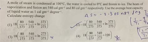 The Amount Of Heat Required To Convert 1 G Of Ice Specific 0 5 Cal At