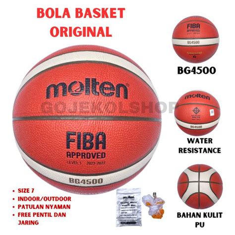 Promo BOLA BASKET MOLTEN BG4500 ORIGINAL BONUS PENTIL JARING SIZE 7