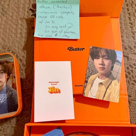 Jin Bts Butter Unsealed Peaches Album Jin Set With Pob Hobbies Toys