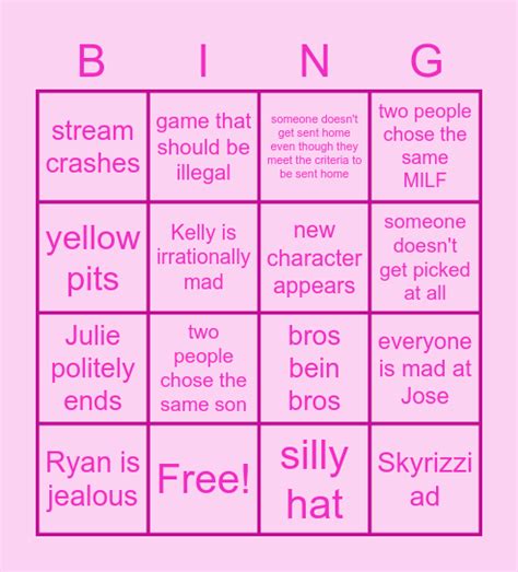 Milf Manor S E Return Of The Milf Bingo Card