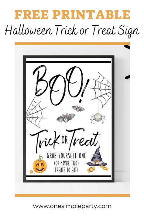 Free printable trick or treat sign – Artofit