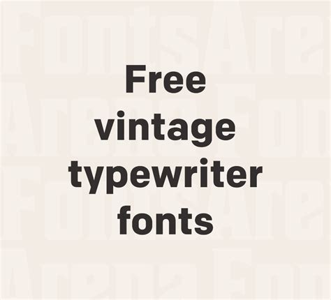 Free Vintage Typewriter Fonts Artofit