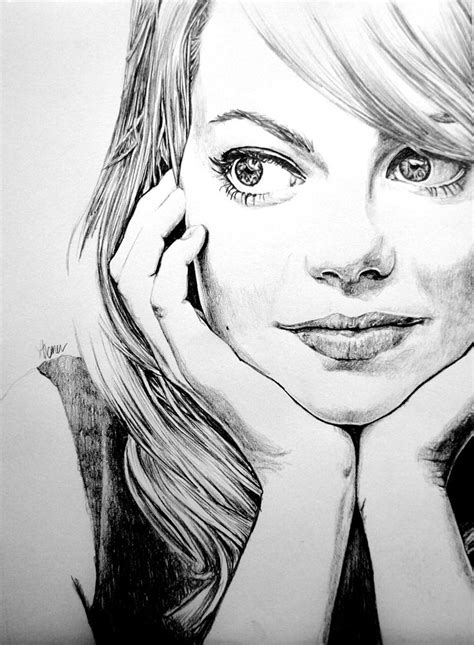 Emma Stone Drawing Pencil Pinterest Olivia D Abo Emma Stone And