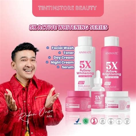 Jual ANIMATE 5X ACTIVE WHITENING SERIES 5IN1 PAKET SKINCARE WAJAH