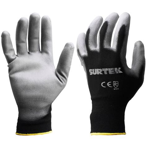 Guantes SURTEK 137402 De Nylon Con Recubrimiento De Poliuretano Talla