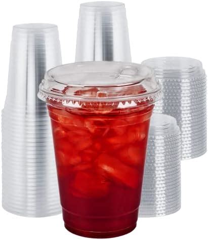 Amazon Aestleaf Clear Plastic Cups With Sip Lids Oz Sets