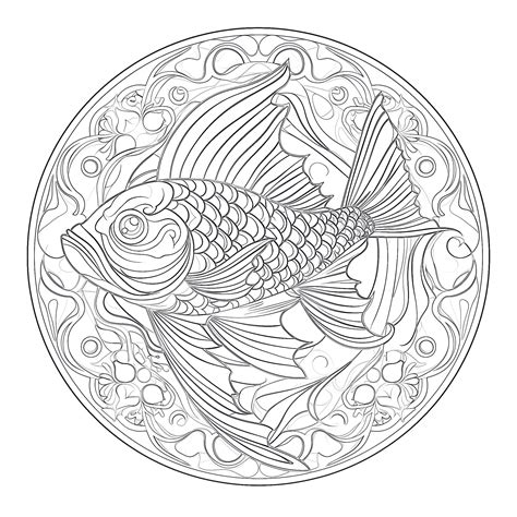 Fish Mandala Coloring Pages Coloring Pages Mimi Panda