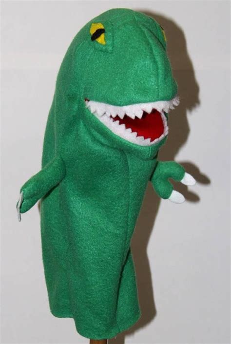 T Rex Hand Puppet Pattern With Movable Mouth Etsy Handpuppets T Rex