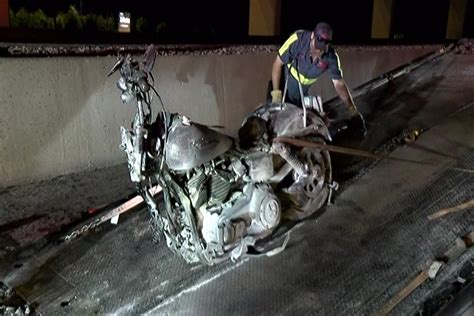 I 45 Fatal Crash Motorcycle Bursts Into Flames As It Strikes Suv