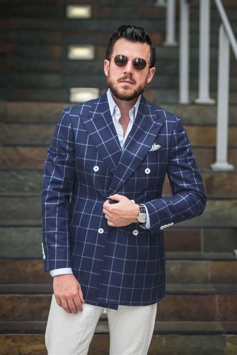 New Arrival Mens Checkered Suit Windowpane Fashion Men Suits Custom